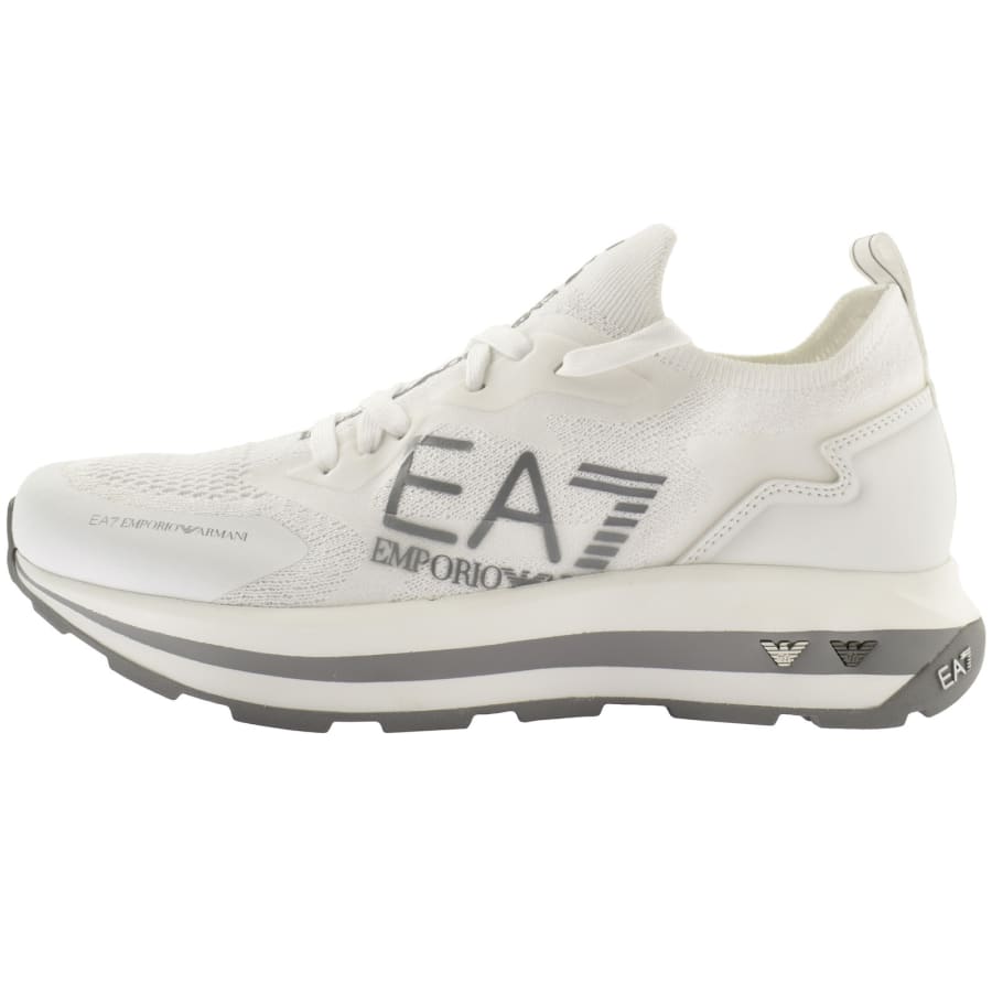 EA7 Emporio Armani Logo Trainers White Mainline Menswear
